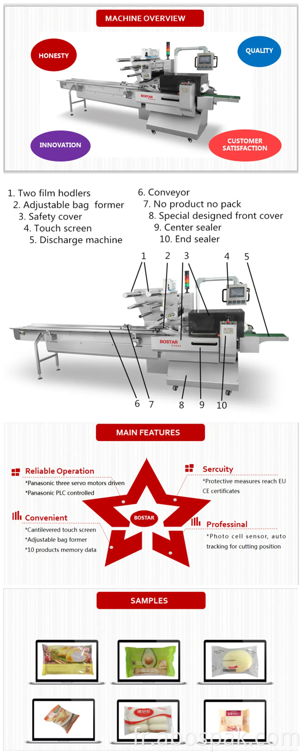 Machine d'emballage automatique d'emballage alimentaire Popsicle